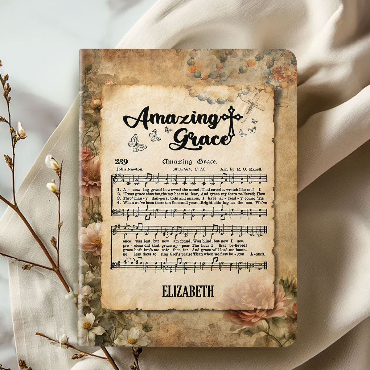 Amazing Grace - Personalized Leather Notebook GMJSNB200114