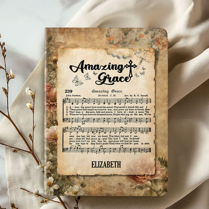 Amazing Grace - Personalized Leather Notebook GMJSNB200114