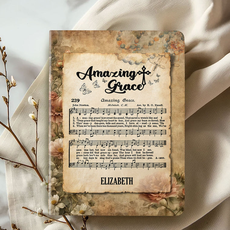Amazing Grace - Personalized Leather Notebook GMJSNB200114