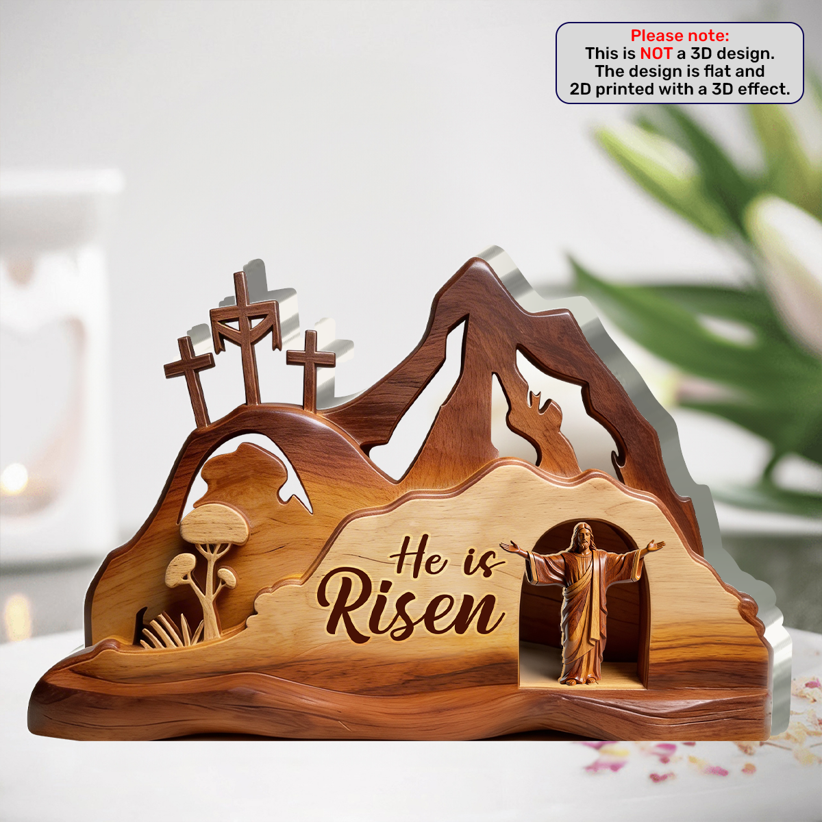 Empty Tomb - Custom Shaped Acrylic Plaque - Inspirational Faith Home Decor GAPJS10113