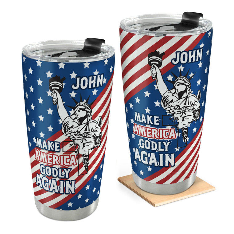 Make America Godly Again - Personalized Stainless Steel Tumbler