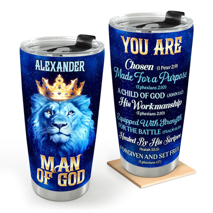 Faith-Inspired Man Of God - Personalized Stainless Steel Tumbler