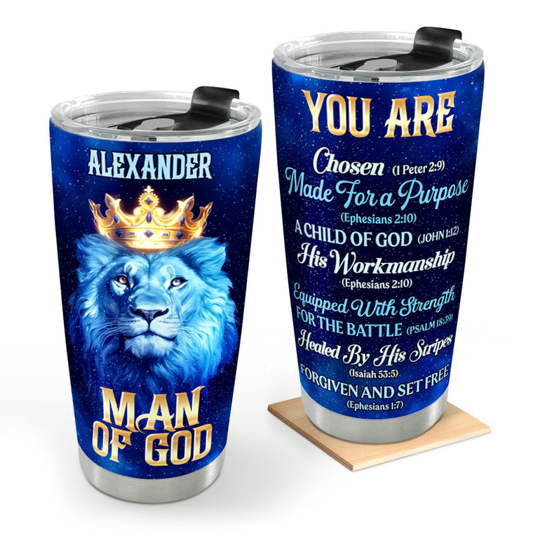 Faith-Inspired Man Of God - Personalized Stainless Steel Tumbler