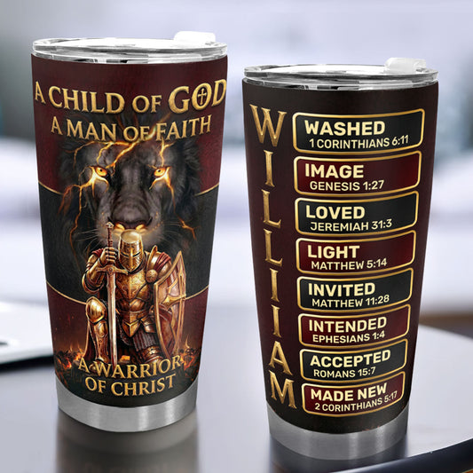 Faith Forged Christian Warrior - Personalized Stainless Steel Tumbler