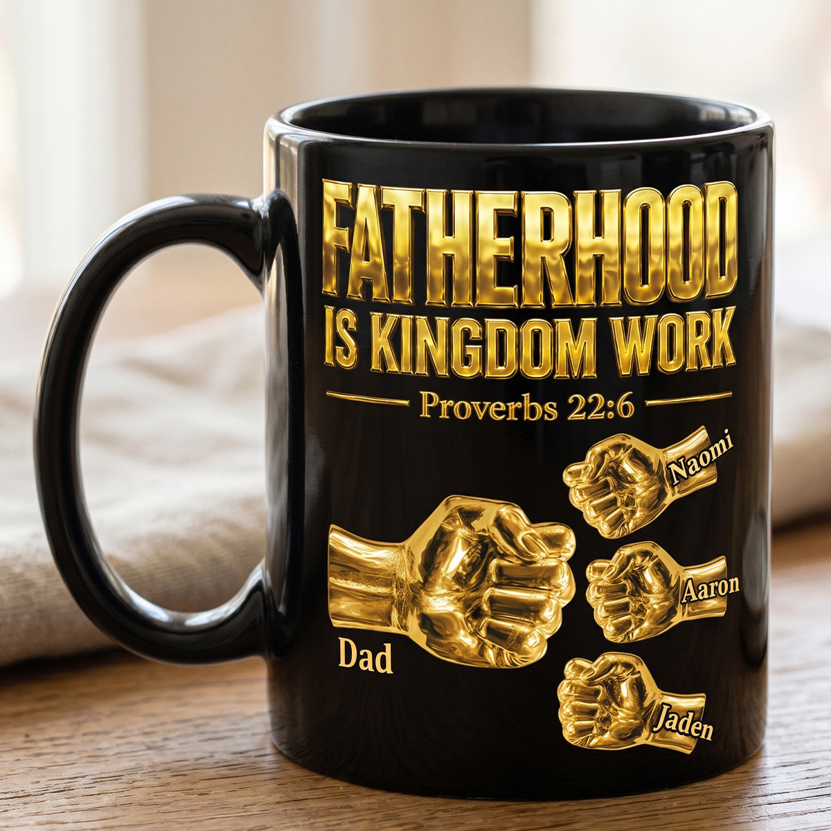 Fatherhood Is Kingdom Work - Personalized Coffee Mug