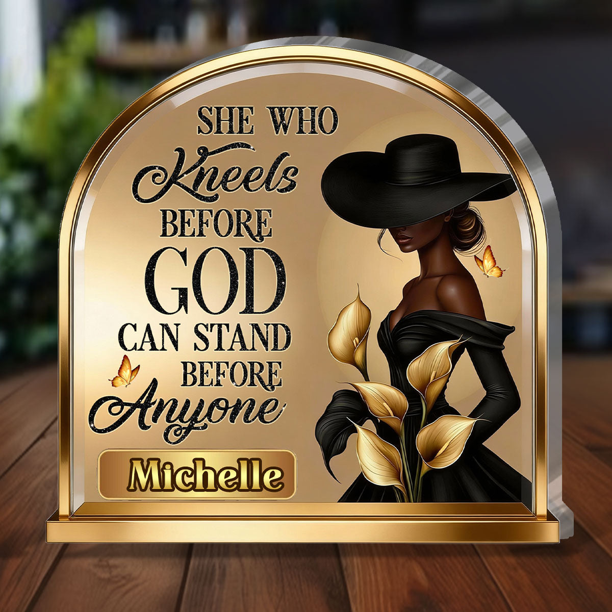 She Who Kneels Before God - Personalized Acrylic Plaque GAPJS10156