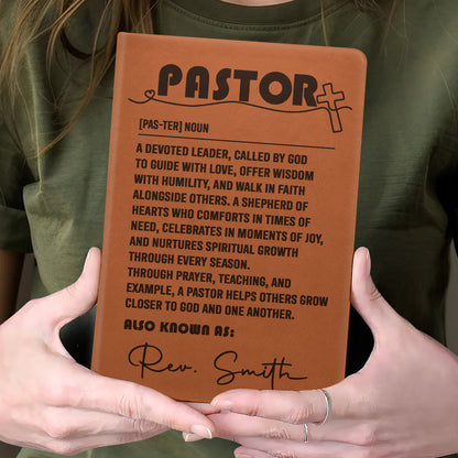 Faith-Inspired Personalized Leather Notebook - Gift for Pastor GMJSNB200060