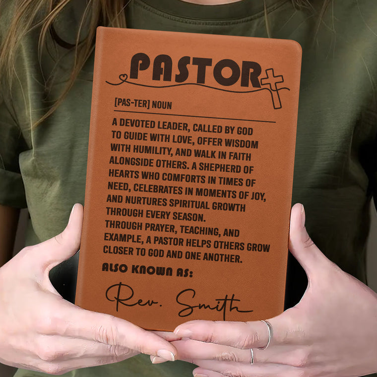 Faith-Inspired Personalized Leather Notebook - Gift for Pastor GMJSNB200060