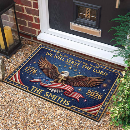 Faith and Patriotism - Personalized Doormat GDMJS10011