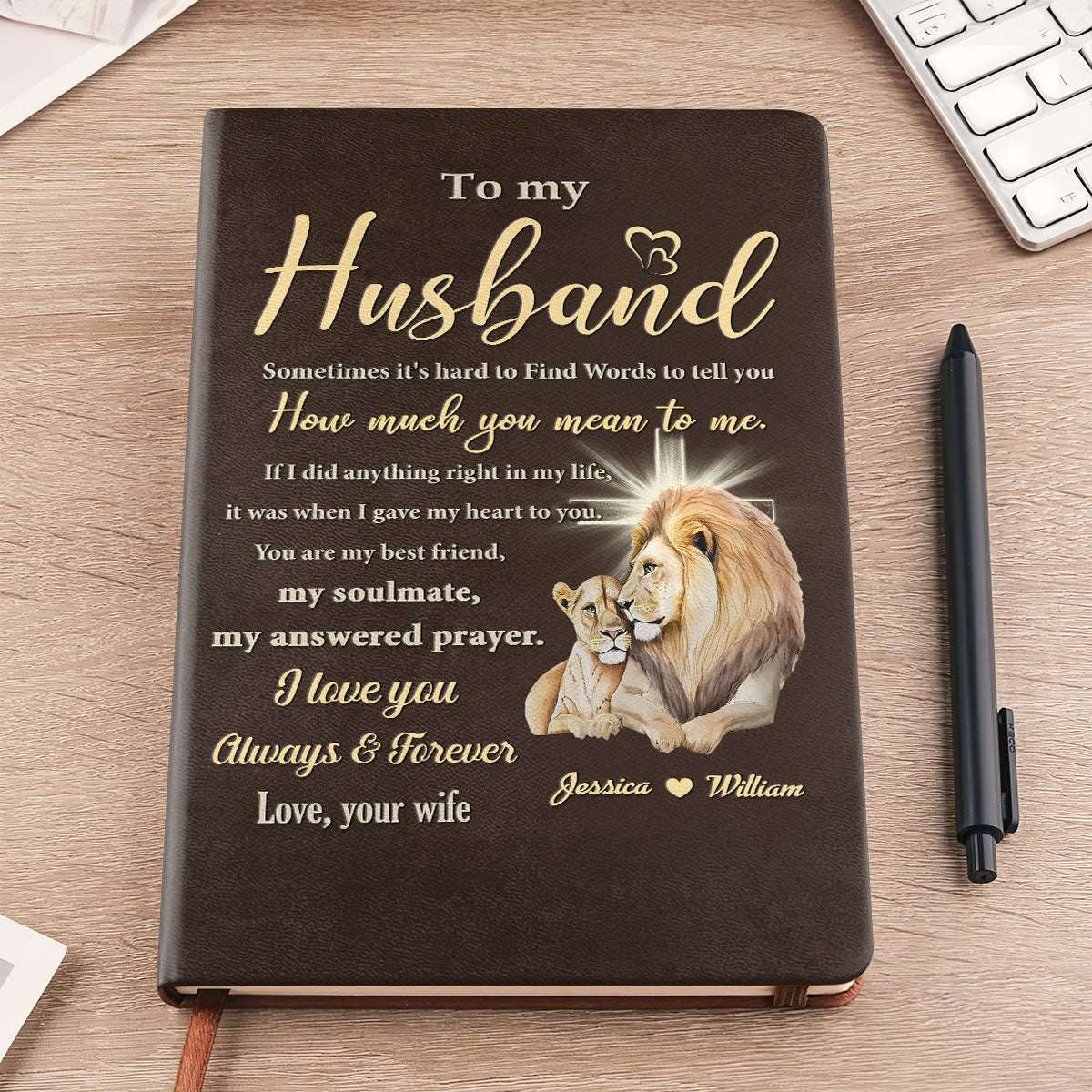 Sentimental Keepsake - Personalized Leather Cover Notebook GMJSNB200086