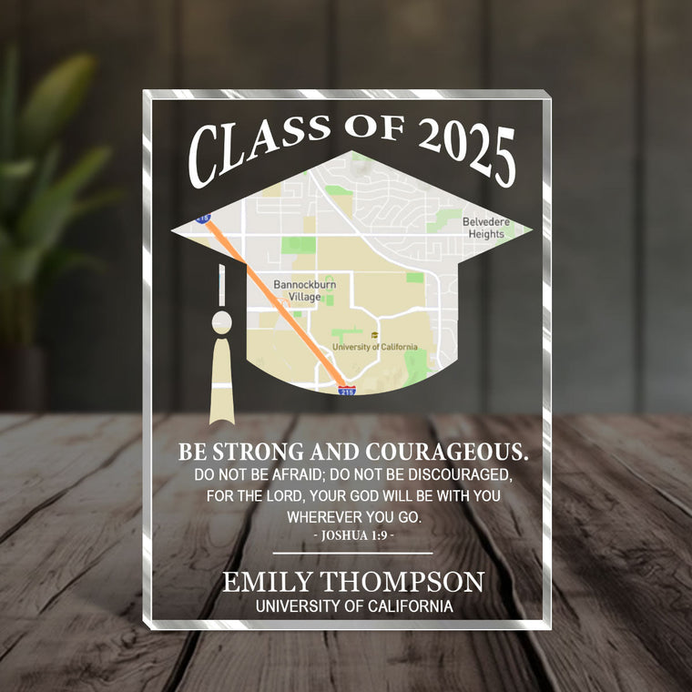 God Will Be With You - Inspirational Acrylic Keepsake - Personalized Gift for Graduate GAPJS10275