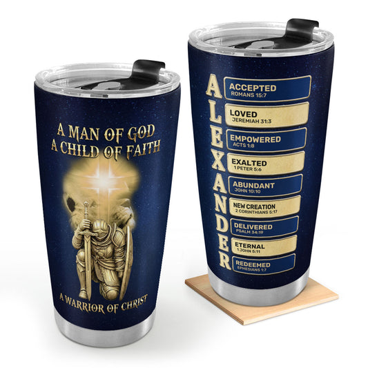 A Man Of God - Personalized Stainless Steel Tumbler