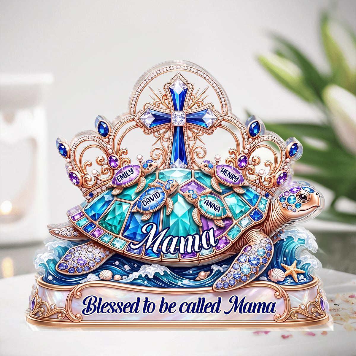 Blessed To Be Called Mama - Personalized Acrylic Plaque GAPJS10003