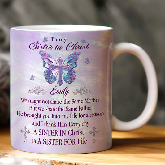 Sisters in Christ - Personalized Ceramic Coffee Mug