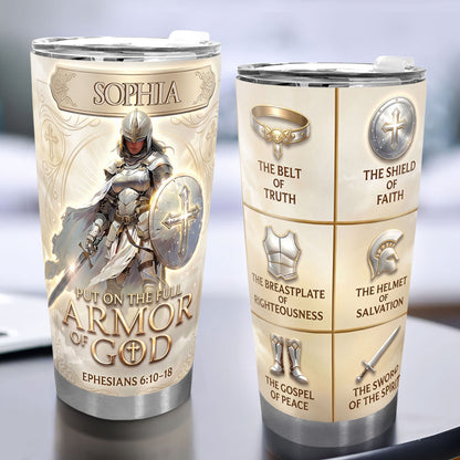 Armor Of God - Personalized Stainless Steel Tumbler Faithful Drinkware