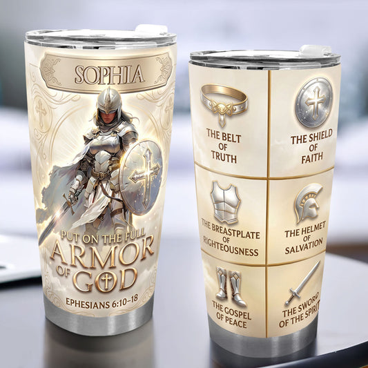 Armor Of God - Personalized Stainless Steel Tumbler Faithful Drinkware