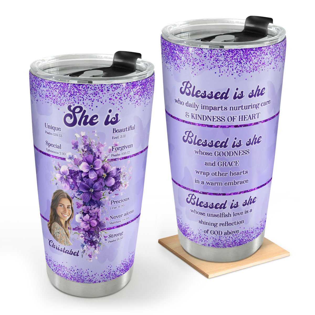 Blessed Is She - Personalized Stainless Steel Tumbler