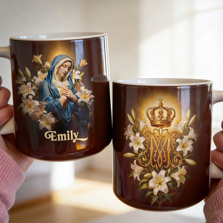 Mary’s Radiant Crown - Personalized Ceramic Coffee Mug