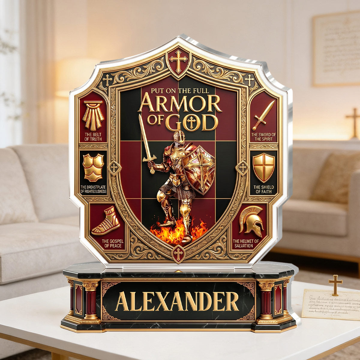 Put On The Full Armor Of God - Custom Acrylic Plaque GAPJS10066