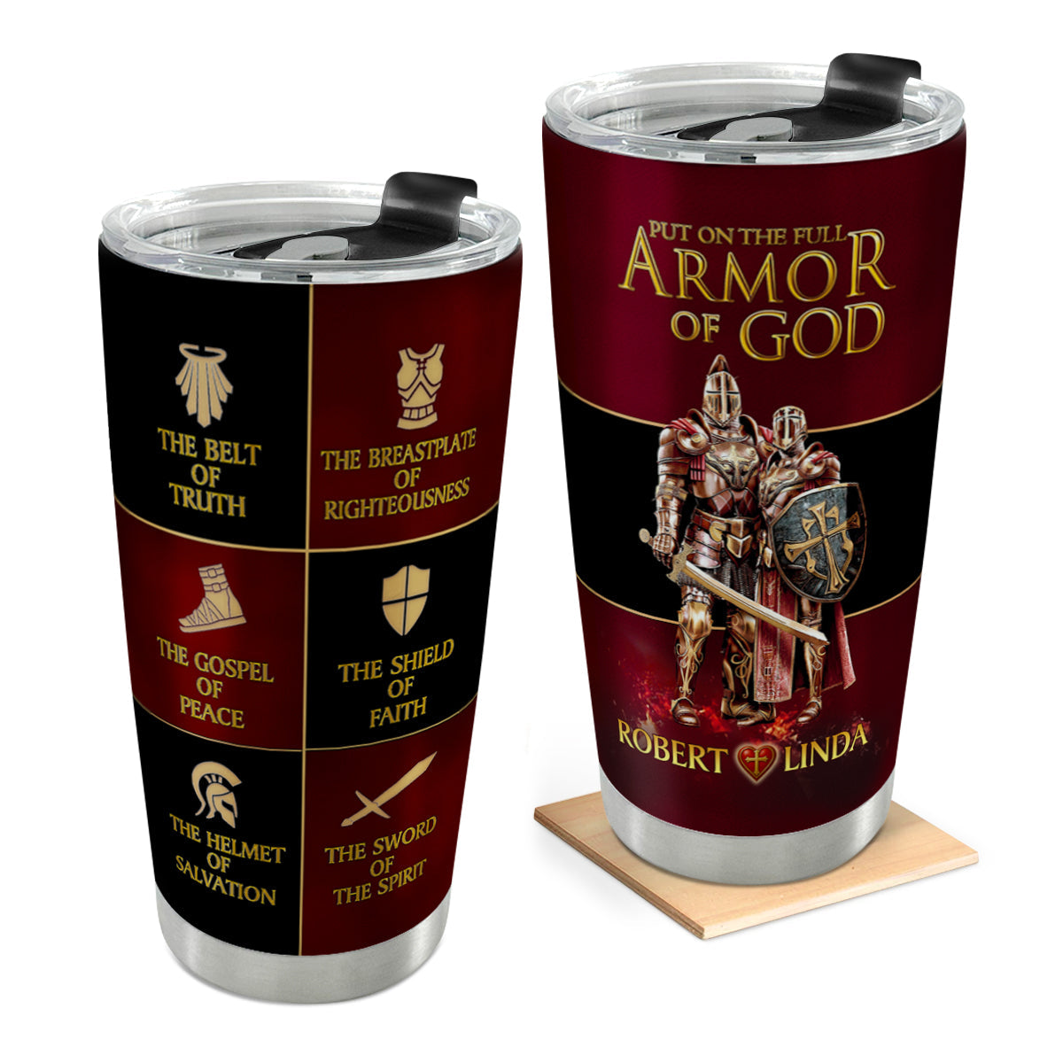 Full Armor of God - Personalized Tumbler - Christian Drinkware