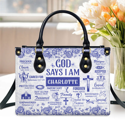Faith Quote - Personalized Leather Handbag GMJSLB200089