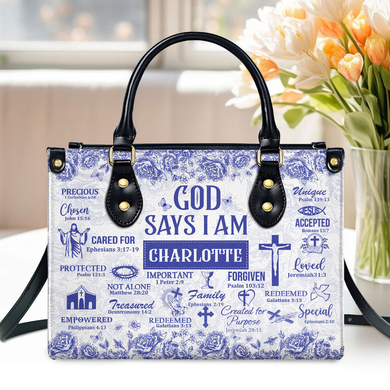 Faith Quote - Personalized Leather Handbag GMJSLB200089