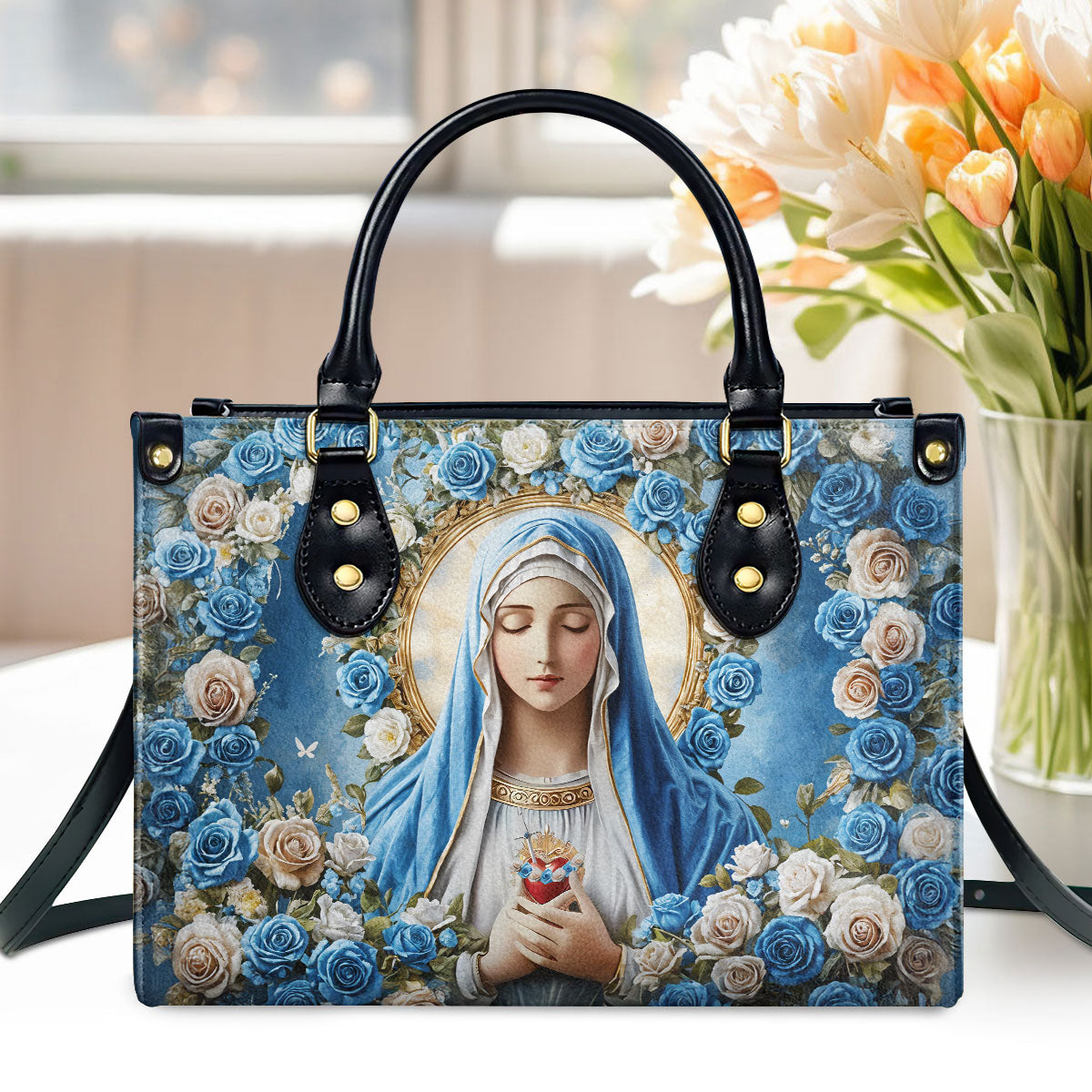 Faith-Inspired Leather Handbag - Floral Christian Gift GMJSLB200097