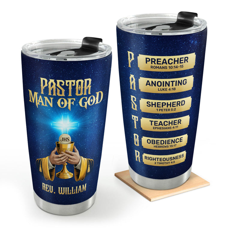 Faith-Inspired Gift for Pastor - Personalized Stainless Steel Tumbler