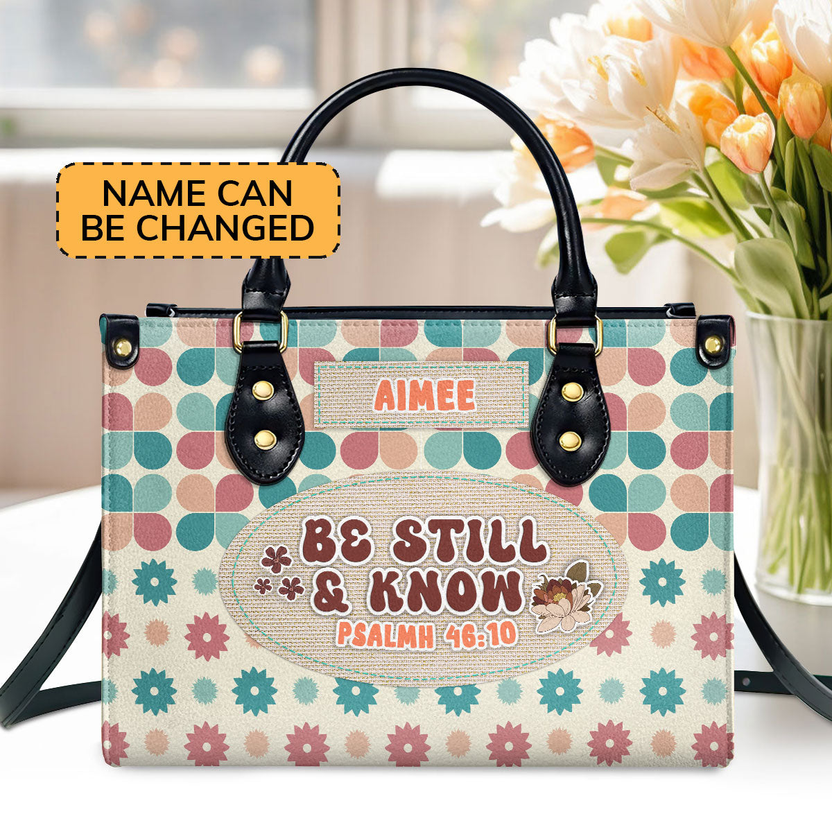 Be Still And Know - Personalized Leather Handbag GMJSLB200081
