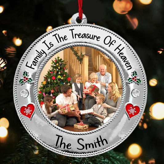 Family Is The Treasure Of Heaven - Personalized Acrylic Ornament GOJS10211