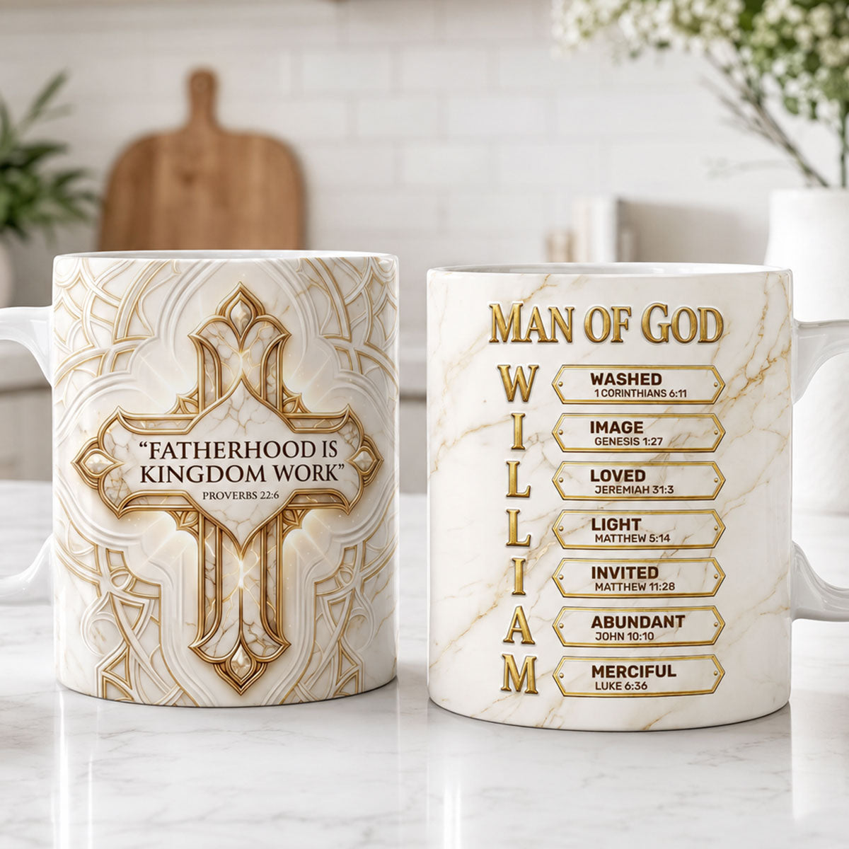 Fatherhood Is Kingdom Work - Personalized Ceramic Coffee Mug