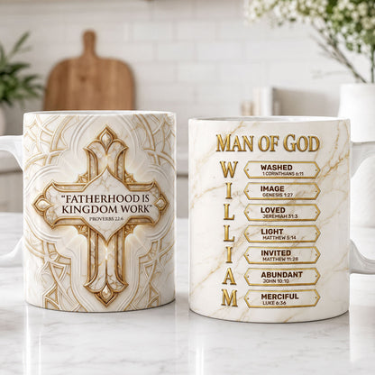 Fatherhood Is Kingdom Work - Personalized Ceramic Coffee Mug