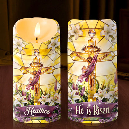 He Is Risen - Personalized Flameless LED Candle