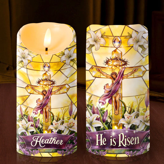 He Is Risen - Personalized Flameless LED Candle