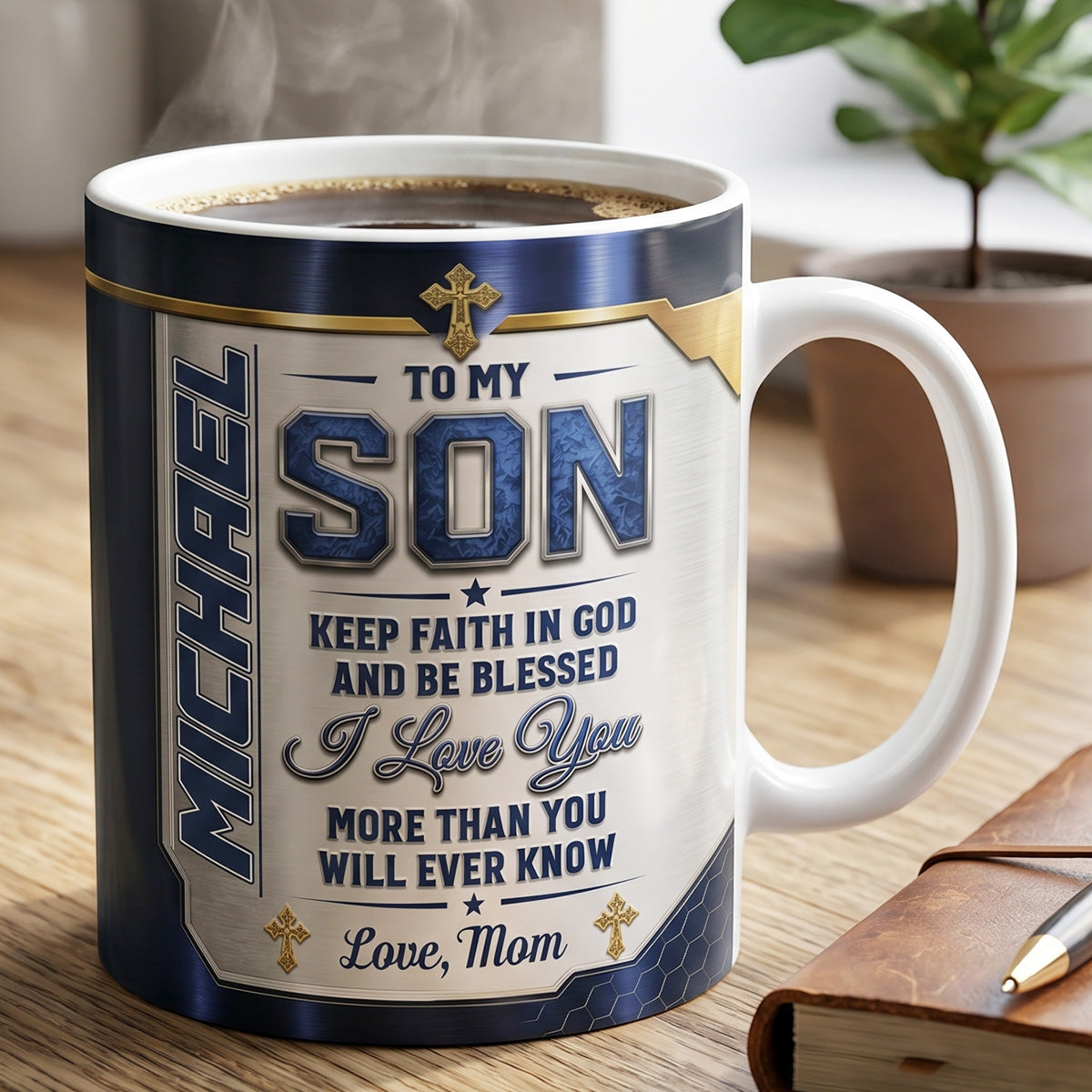 Blessing To My Son - Personalized Ceramic Coffee Mug