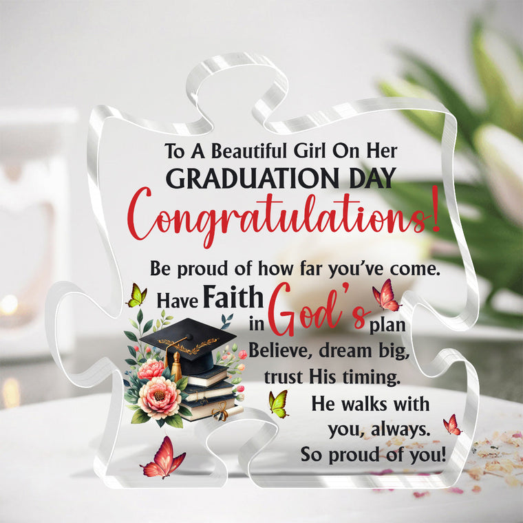 Graduation Day - Custom Shaped Acrylic Plaque Gift for Daughter GAPJS10250