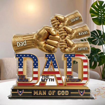 Dad The Man The Myth The Legend - Custom Shaped Acrylic Plaque GAPJS10048