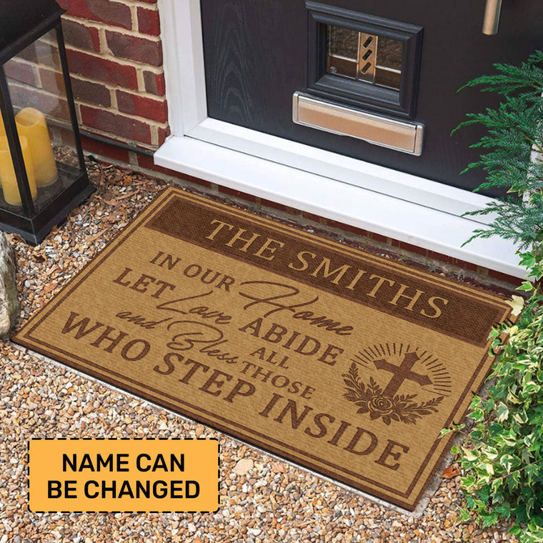 Bless All Who Enter - Personalized Doormat GDMJS10092