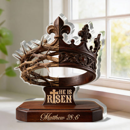 He Is Risen - Custom Shaped Acrylic Plaque - Christian Decor GAPJS10127