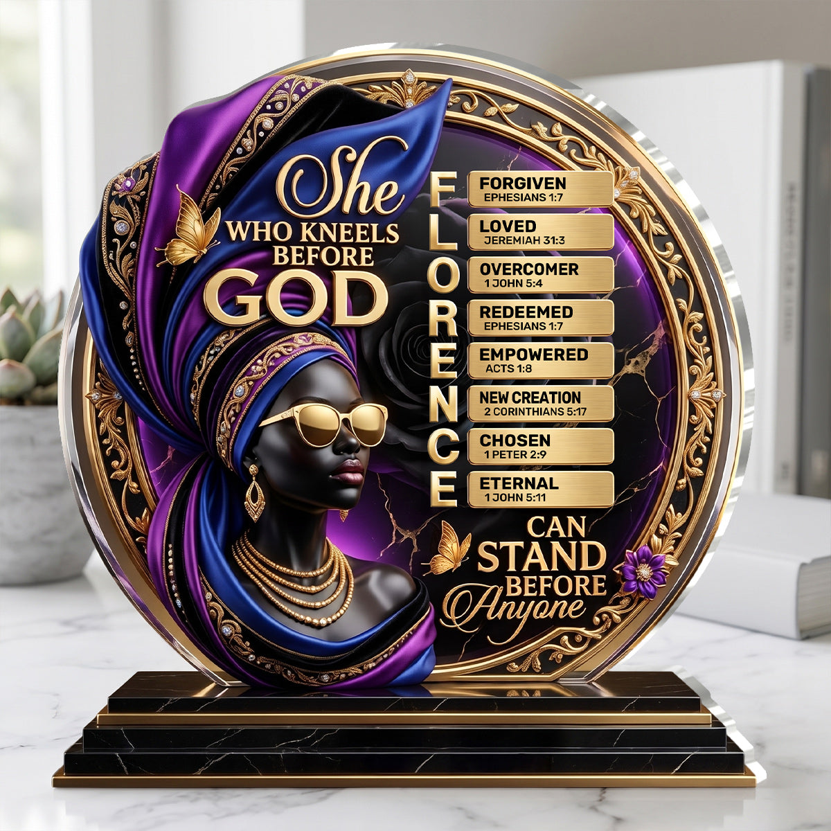 She Who Kneels Before God - Personalized Acrylic Plaque GAPJS10019