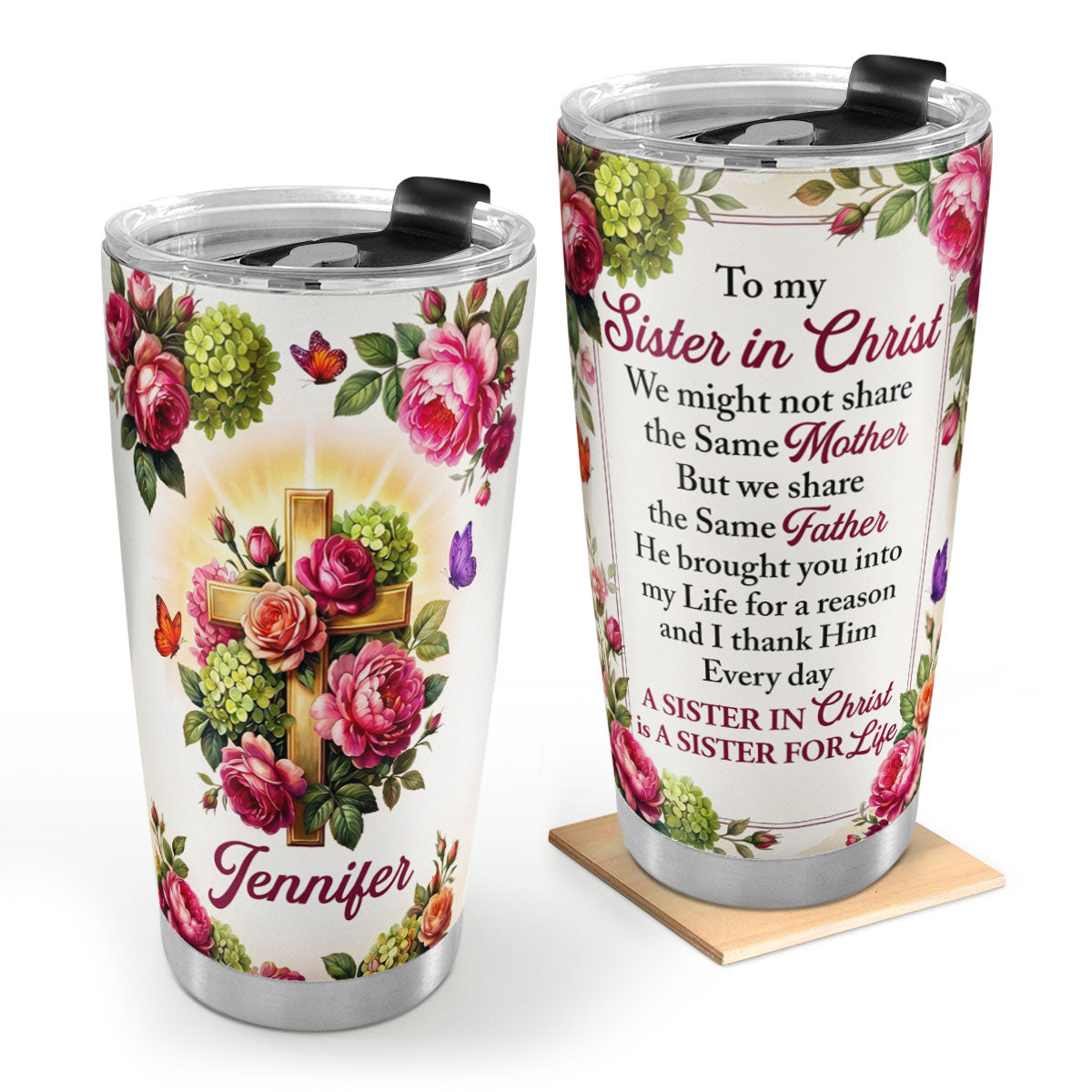 Sister in Christ - Personalized Stainless Steel Tumbler