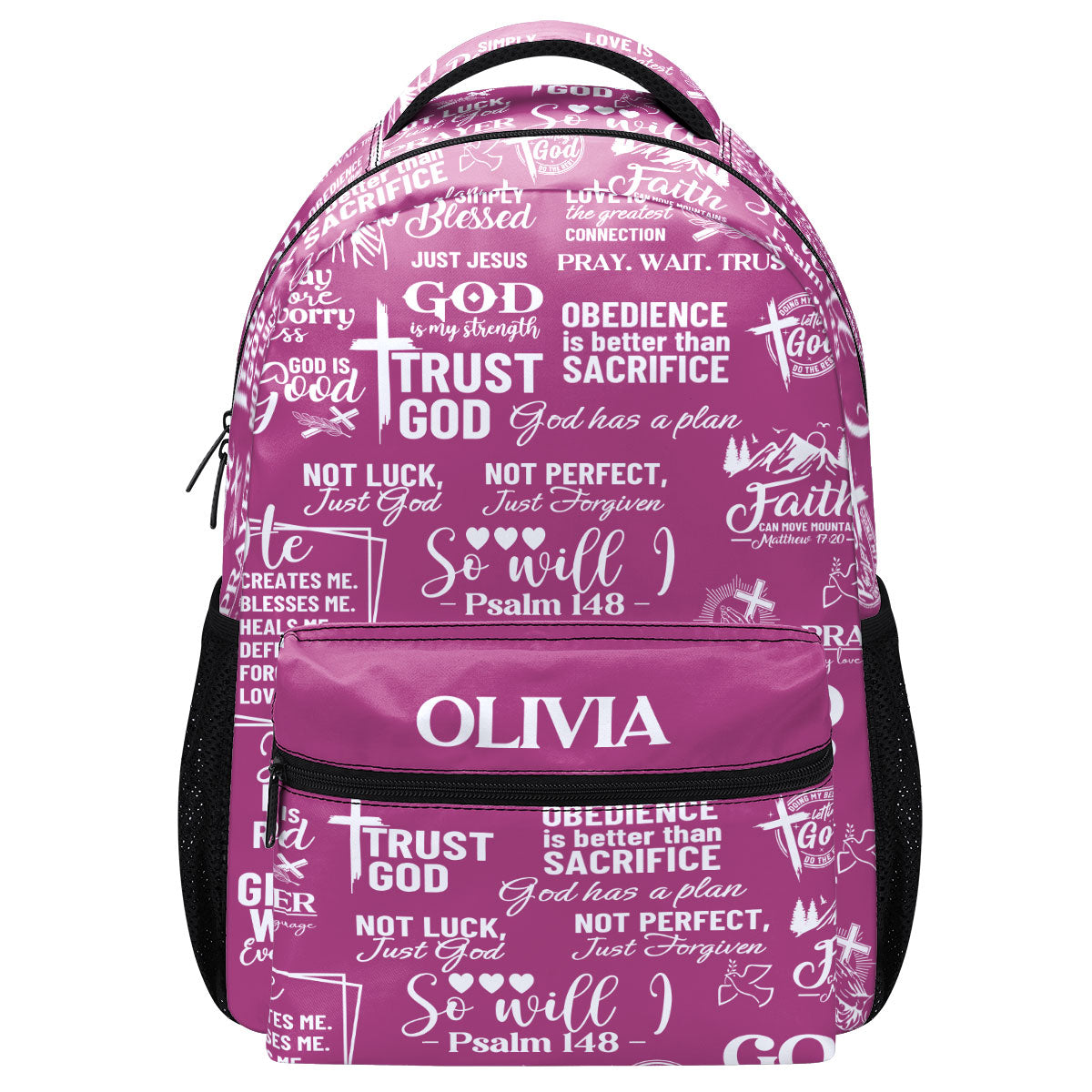Trust God - Personalized Backpack Faith Christian - Gift for Girls
