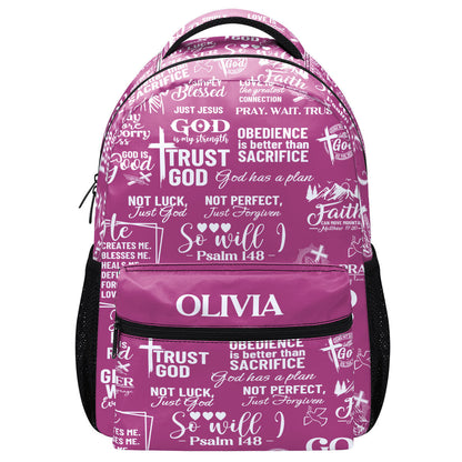 Trust God - Personalized Backpack Faith Christian - Gift for Girls