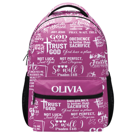 Trust God - Personalized Backpack Faith Christian - Gift for Girls