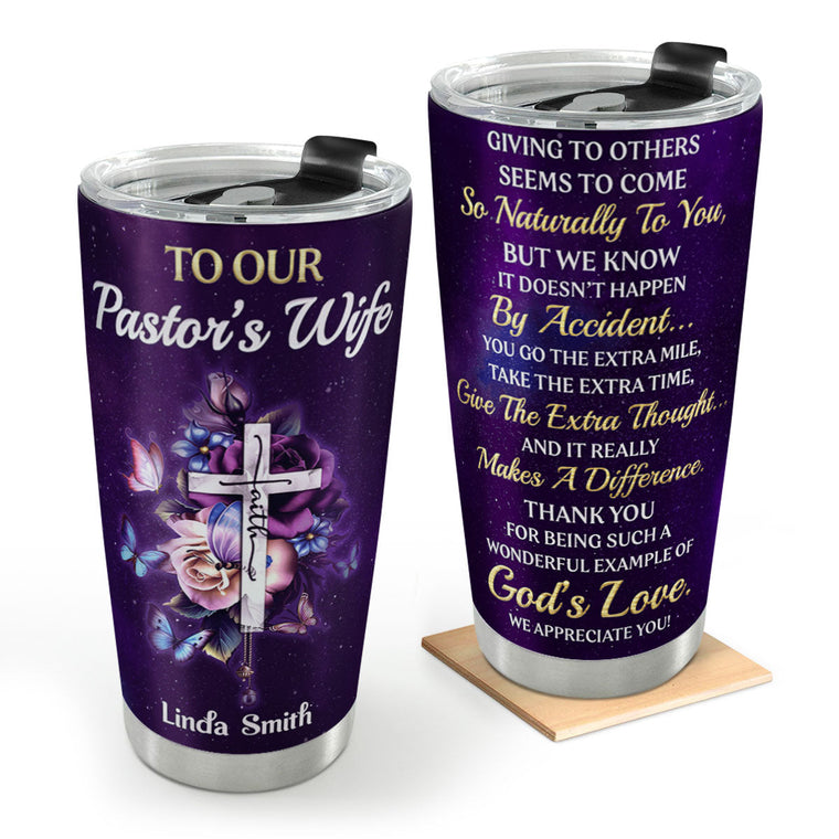 Faith-Inspired Stainless Steel Tumbler - Personalized Gift for Pastor's Wife
