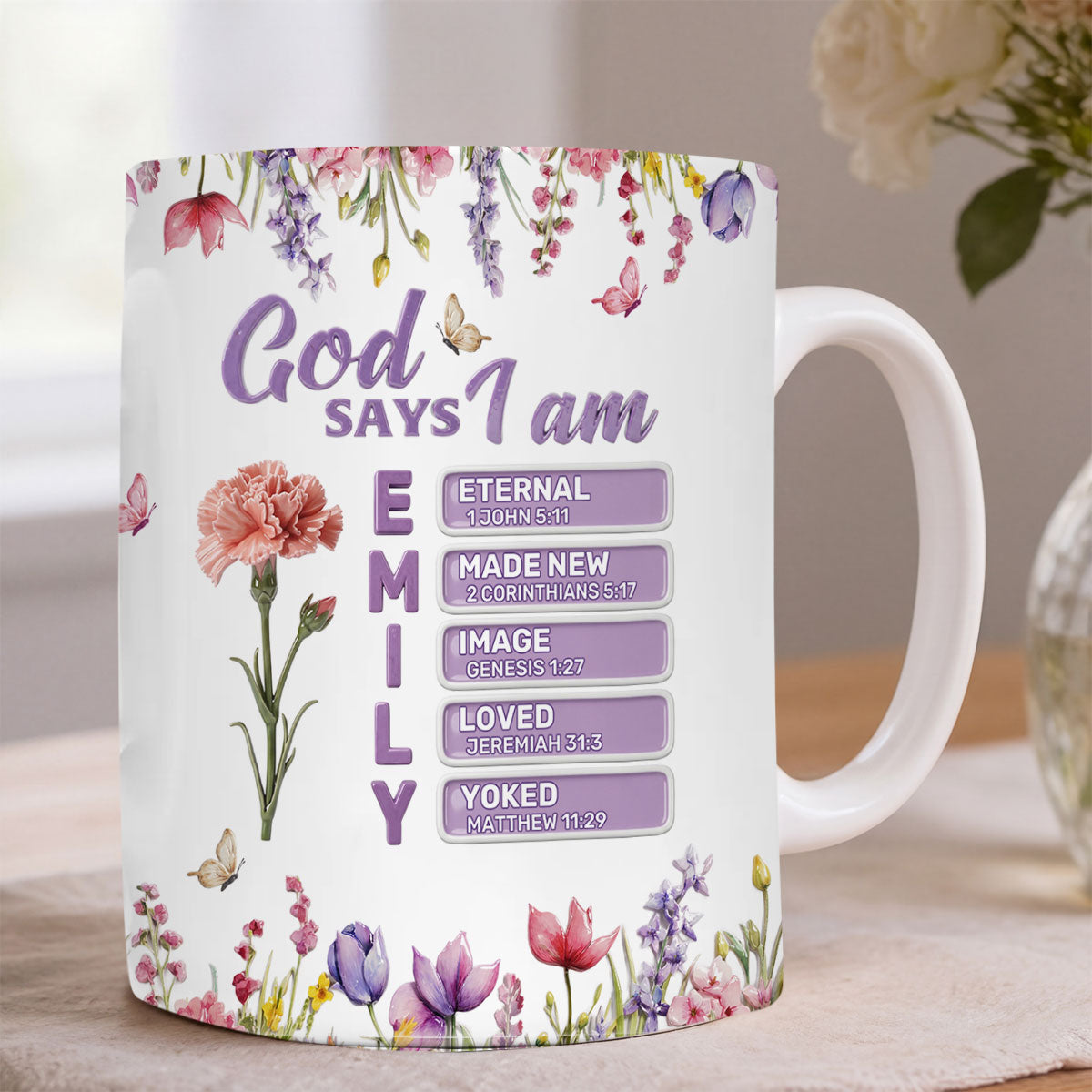 God Says I Am - Personalized Ceramic Coffee Mug