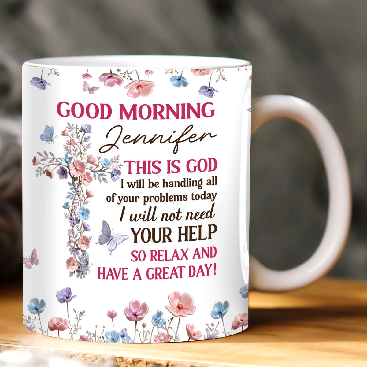God Handles You Relax - Personalized Coffee Mug - Gift For Her GMGJS10048