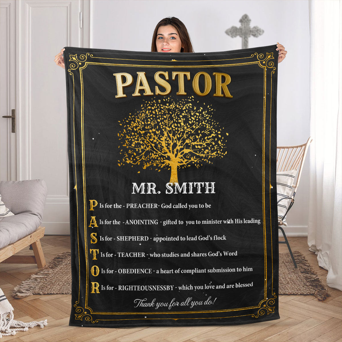 Thank You for All You Do - Personalized Fleece Blanket GBJS10033