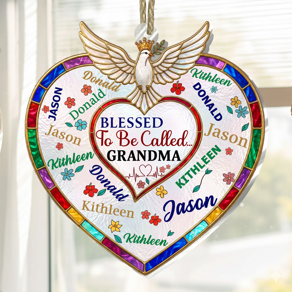 Blessed To Be Called Grandma - Personalized Suncatcher Ornament GOJS10359