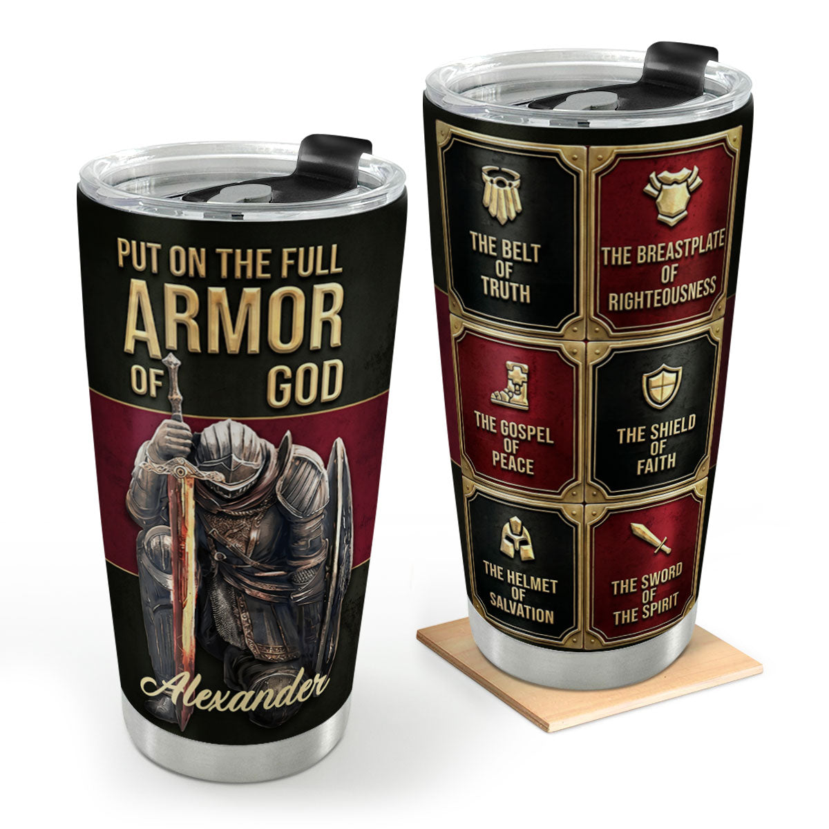 Put On The Full Armor Of God - Personalized Stainless Steel Tumbler